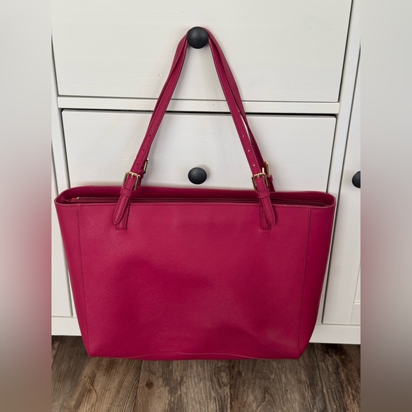 Tory Burch Robinson Raspberry Pink Saffiano Leather Tote - Picture 4 of 12